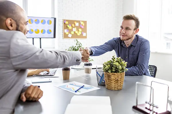 Corporate business people shaking hands
