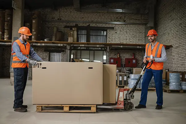 Men working with heavy objects